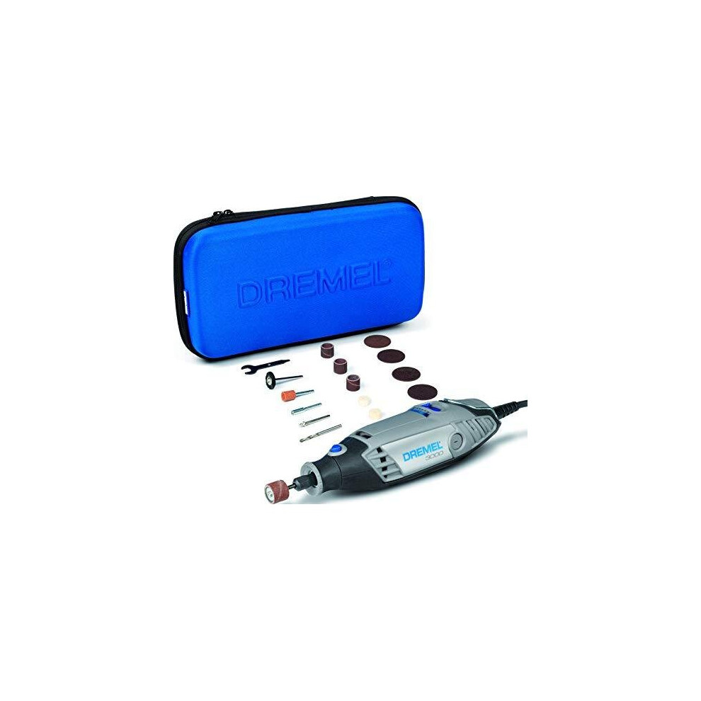 Dremel F0133000JB 3000 Rotary Multi Tool 130 W, Kit with 15 Accessories, Variable Speed 10000-33000 RPM for Cutting, Sanding, Drilling, Polishing, C