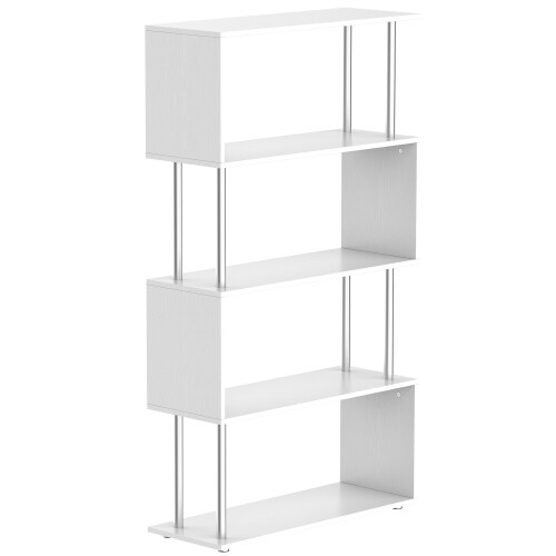 Homcom HOMCOM Wooden S-Shaped Storage Display Unit - White 1
