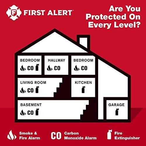First Alert SCO5 Combination Optical Smoke Alarm & Carbon Monoxide Detector, AA Battery Powered 1