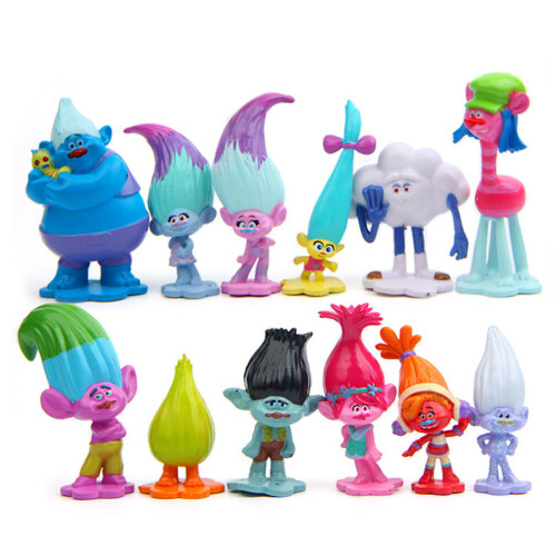 12pcs Trolls Magisches Haar Mohnzweig Elf Figur Spielzeug