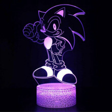 (Cartoon Character #1) 3D LED Lamp Night Light Acrylic Sonic Hedgehog Touch Table Desk Birthday Gifts