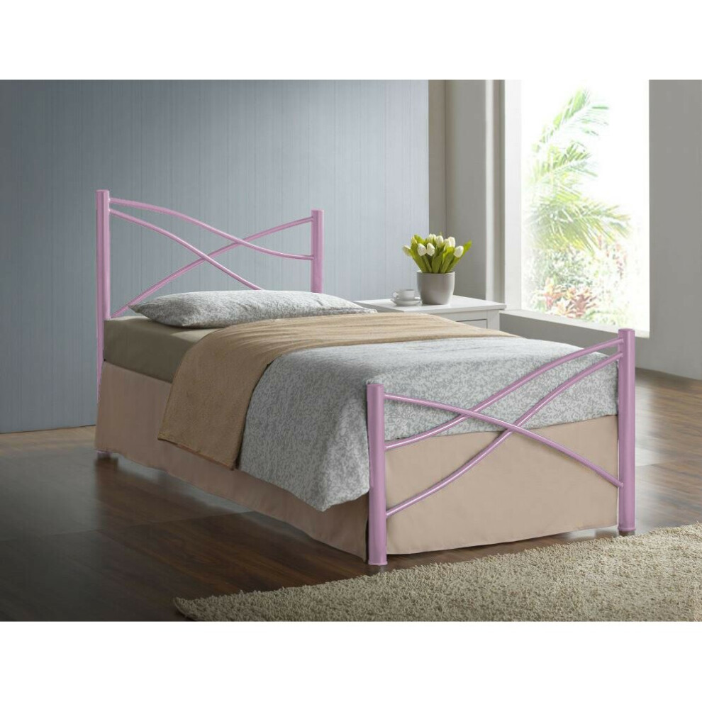 (Pink) Iyla Metal Bed Frame