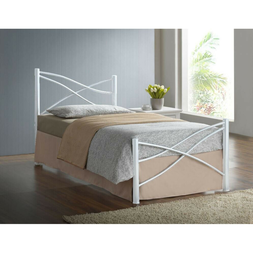 (White) Iyla Metal Bed Frame