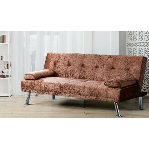 Comfy Living (Brown) Naples Crushed Velvet Sofa Bed