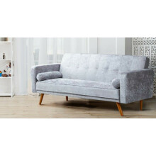 (Silver) Miami Crushed Velvet Sofa Bed