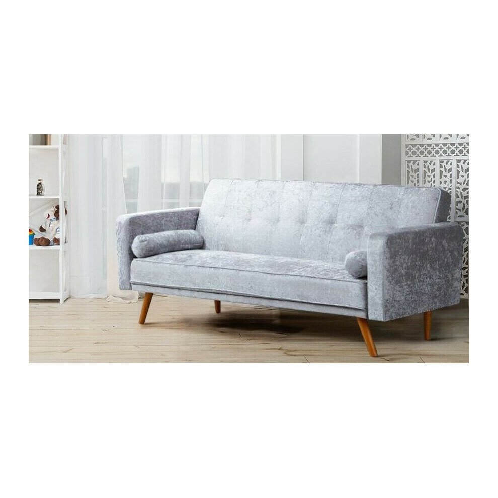 (Silver) Miami Crushed Velvet Sofa Bed