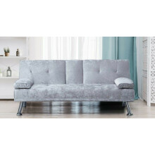 (Silver) COMFY-LIVING Verona Crushed Velvet Sofa Bed