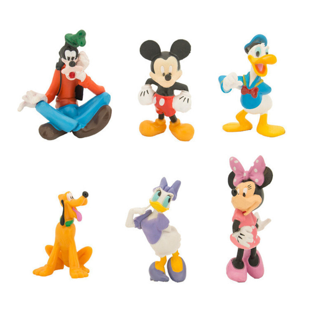 6pcs Mickey Minnie Goofy Pluto Donald Figure Toy Model