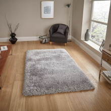(120x170cm) Montana Shaggy Rugs in Silver Small Large Thick Soft Plain Pile Luxury Mats