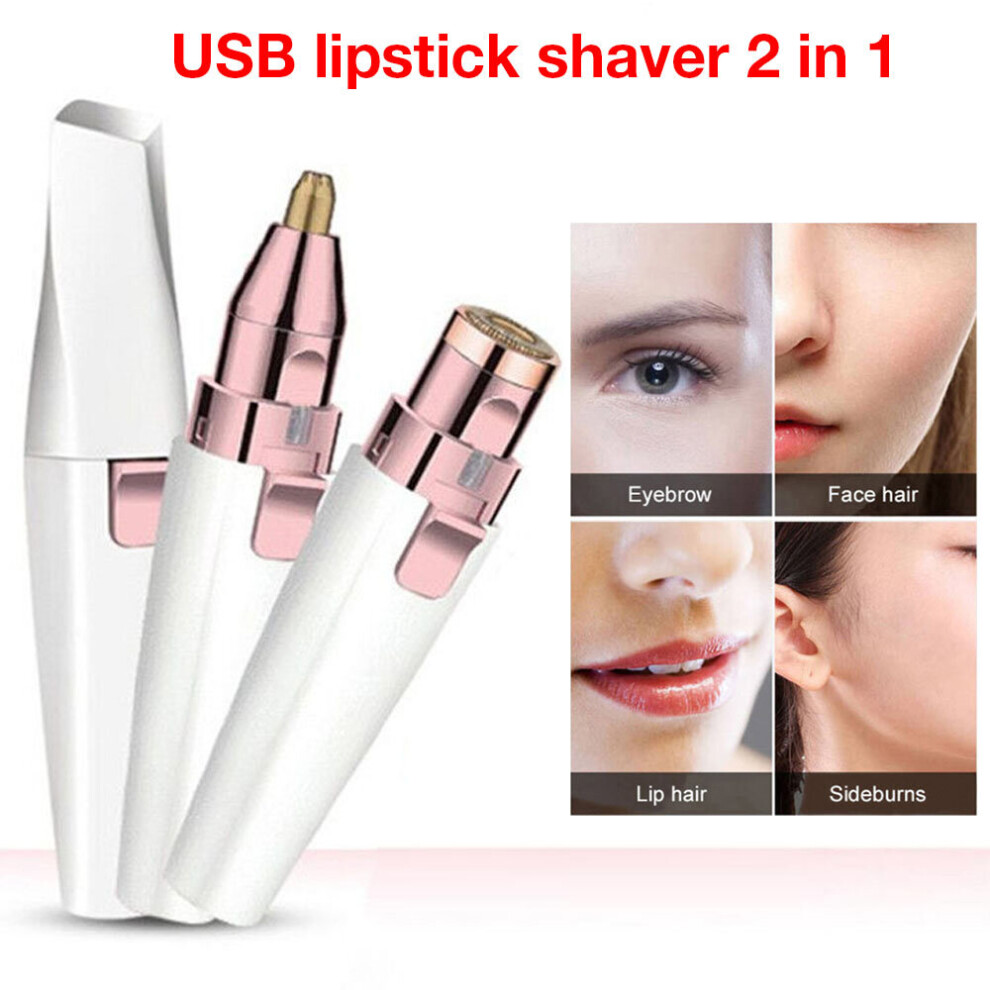 White Women Painless Electric Eyebrow Hair Trimmer Epilator Remover Brow Shaver