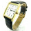 Ravel Men's Classic Rectangular Strap Watch - Black / Gold by Ravel R0120.01.1A 2