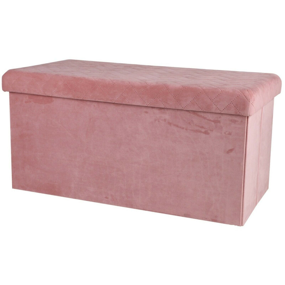 Ottoman Large Pouffe Storage Box & Seat up to 120kg Velvet Pink