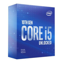 Intel Core i5-10600KF CPU 6 cœurs, 4.1 GHz (4.8 Turbo), 125W, 14 nm, Overclockable, sans GPU, LGA1200, Comet Lake, Ventirad inclus