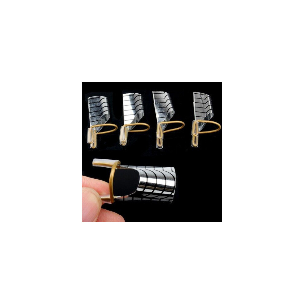 Watanablemarket 10 Pcs Nail Extension Environmental Reusable Uv Gel Tool Nail Art Extension Acrylic Forms Nails Extension Polish Curl Form