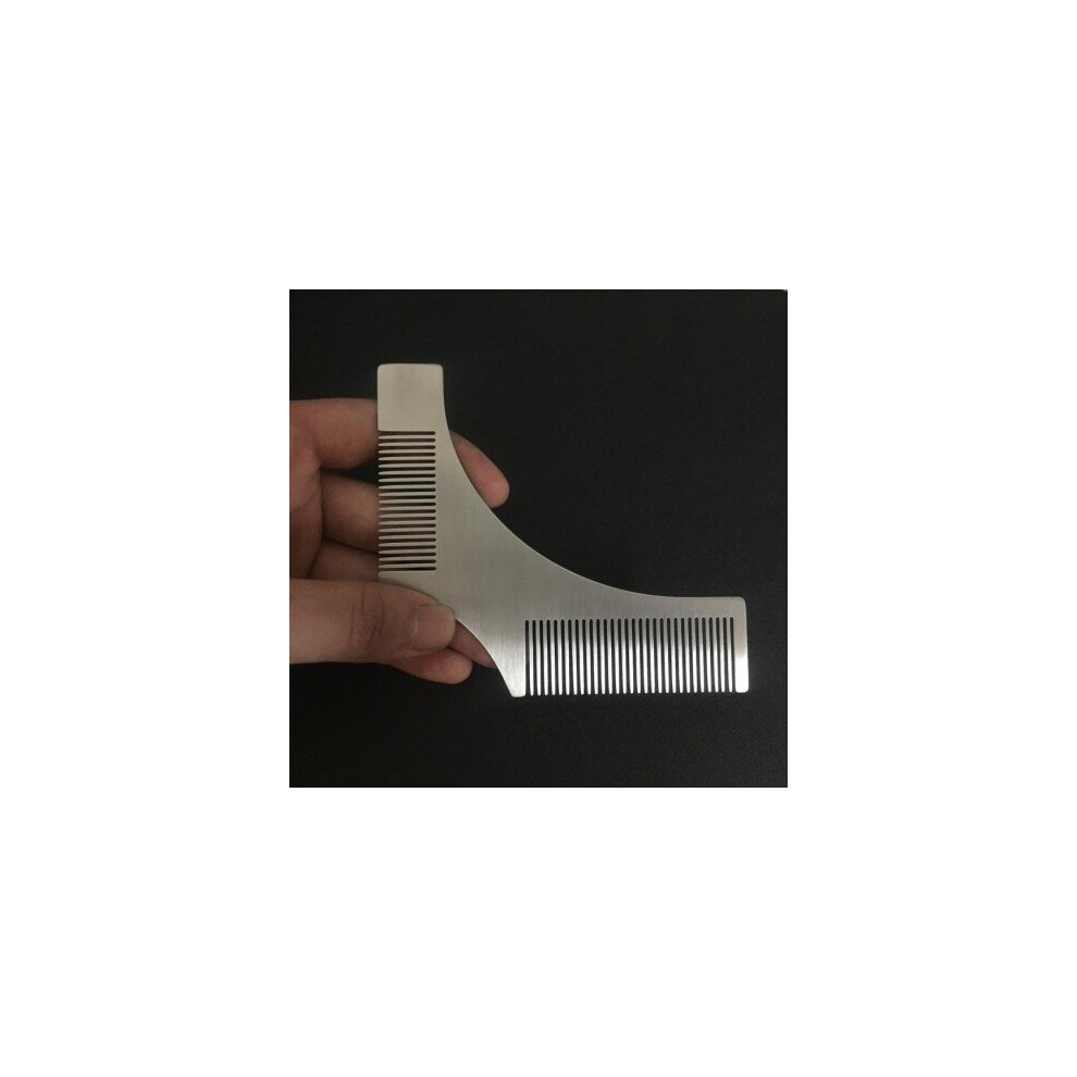 Watanablemarket Unisex Not,Specified Stainless Steel Beard Shaping Tool Beard Modeling Template Carding Tool Beard Comb For Men's Shaving