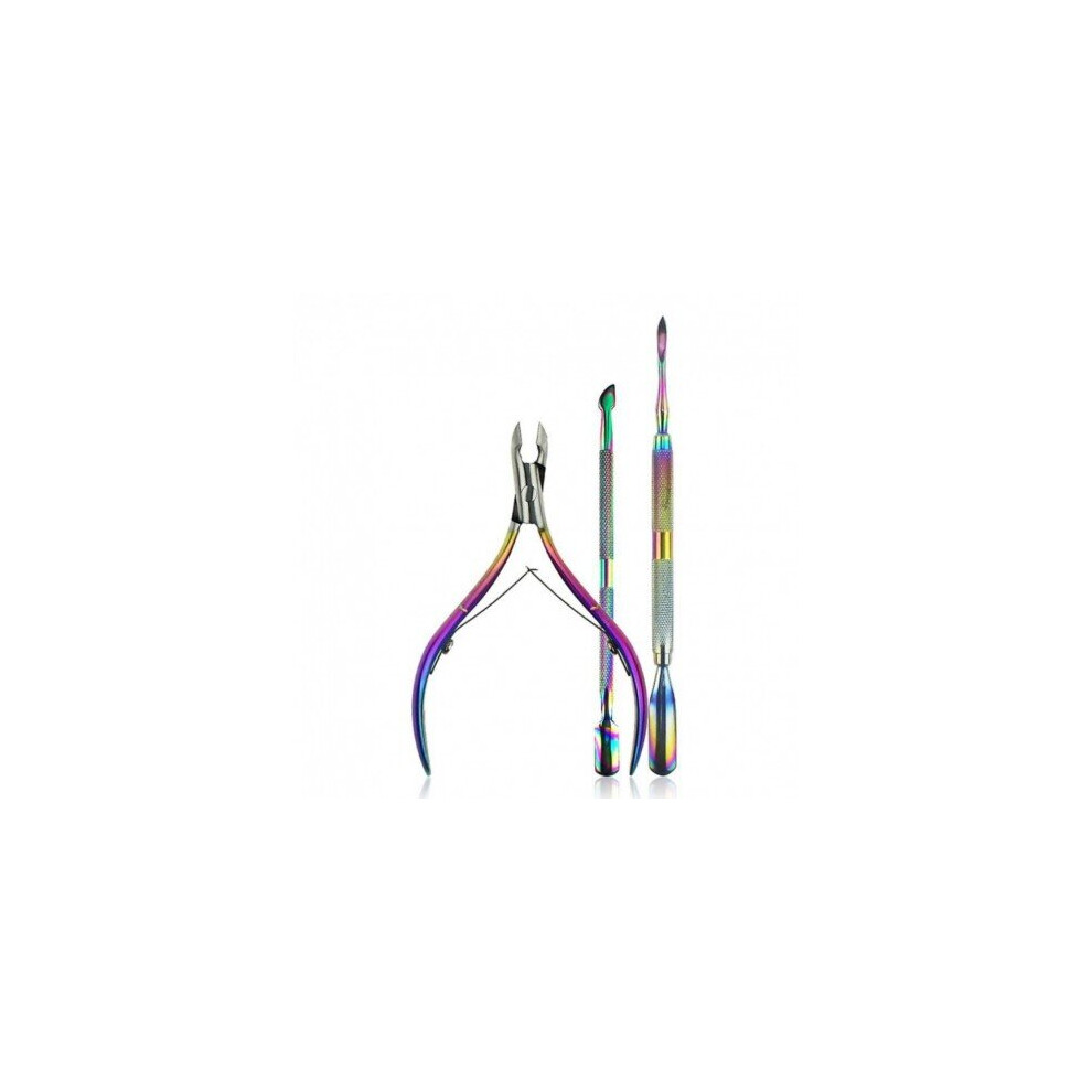 Watanablemarket 3Pcs Nail Cuticle Remover And Cutter Durable Manicure Tool Cuticle Nipper Cuticle Pusher Ar12dropship