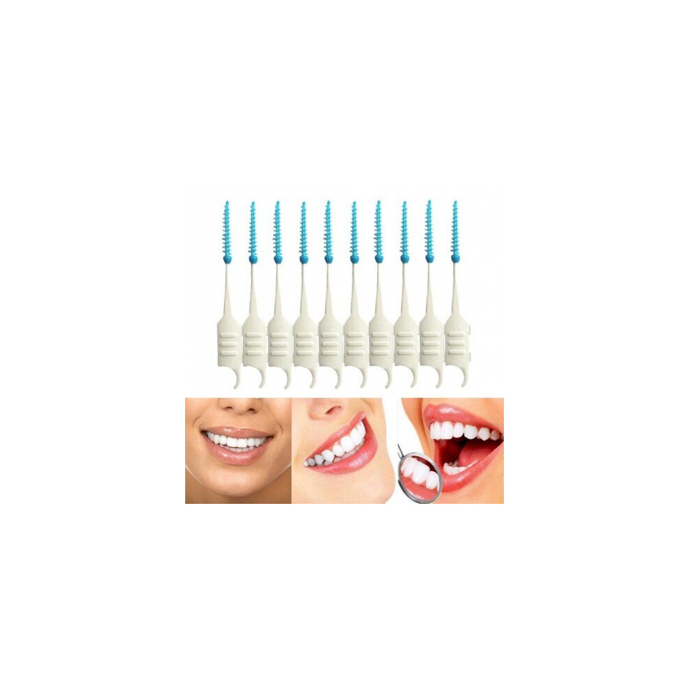 Watanablemarket 200Pcs Dental Flosser Interdental Brush Clean Teeth Stick Toothpicks Floss Pick Oral Hygiene Tooth Dental Floss Oral Deep Clean