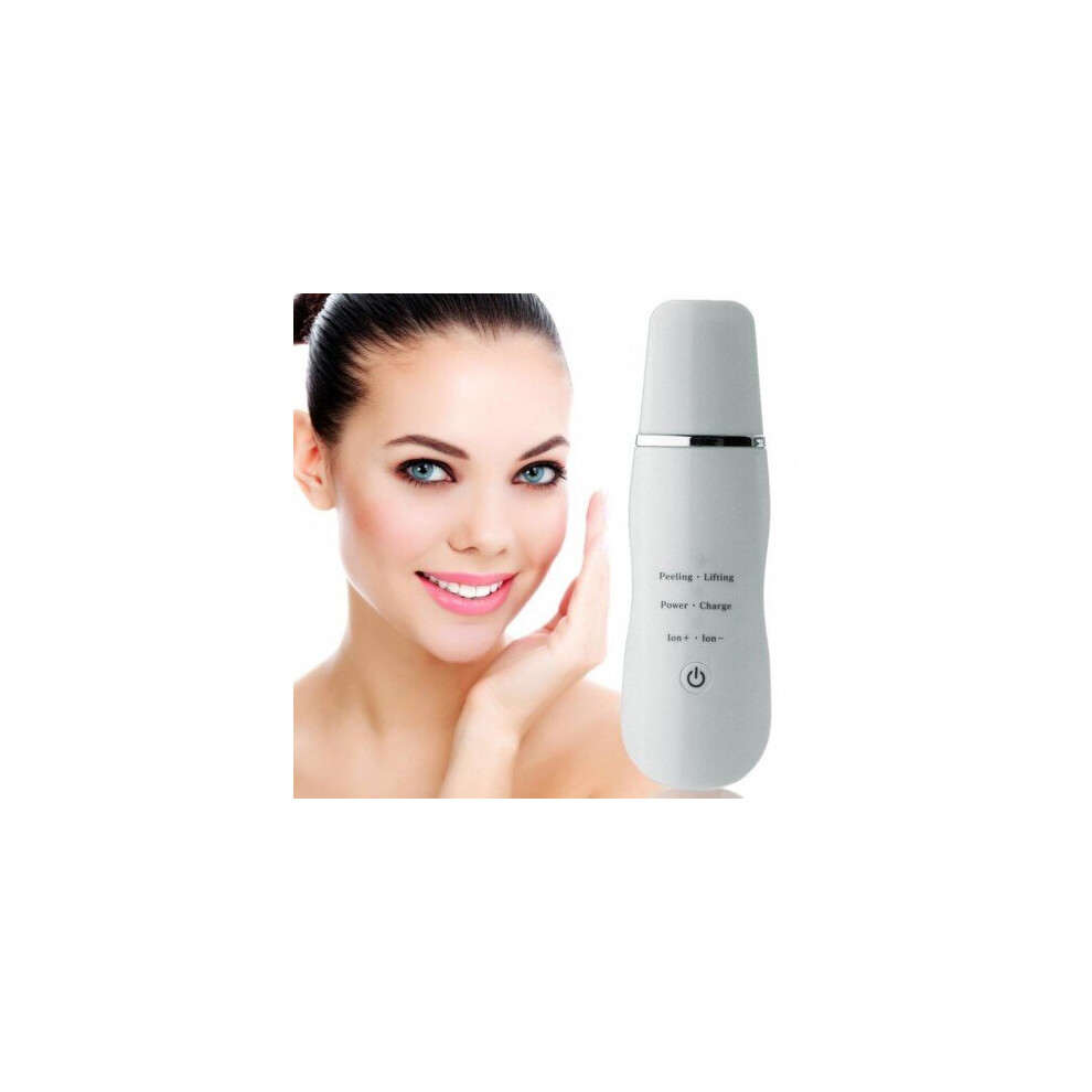 Watanablemarket Ultrasonic Skin Scrubber Rechargeable Facial Peeling Vibration Massager Dead Skin Exfoliating Cleaner Face Skin Beauty Device