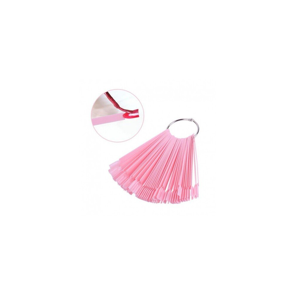 Watanablemarket 50Pcs Fake Nail Tips Pink Detachable False Artificial Nails Diy Manicure Practice Nail Art Display Tools With Buckle Ring
