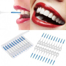 40pcs/Box Soft Silicone Dental Floss Interdental Brush Disposable Teeth Stick Toothpicks Floss Oral Care Clean Tool