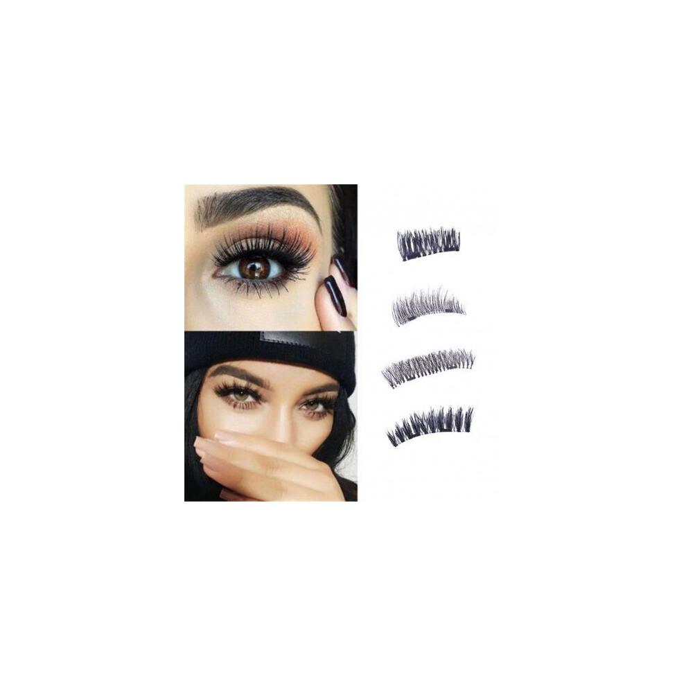 Watanablemarket New Easy To Wear 3D Magnetic Eyelash False Eyelashes Double Magnet Full Strip Magnetic Lashes Soft Hair Reusable Fake Eye Lashes