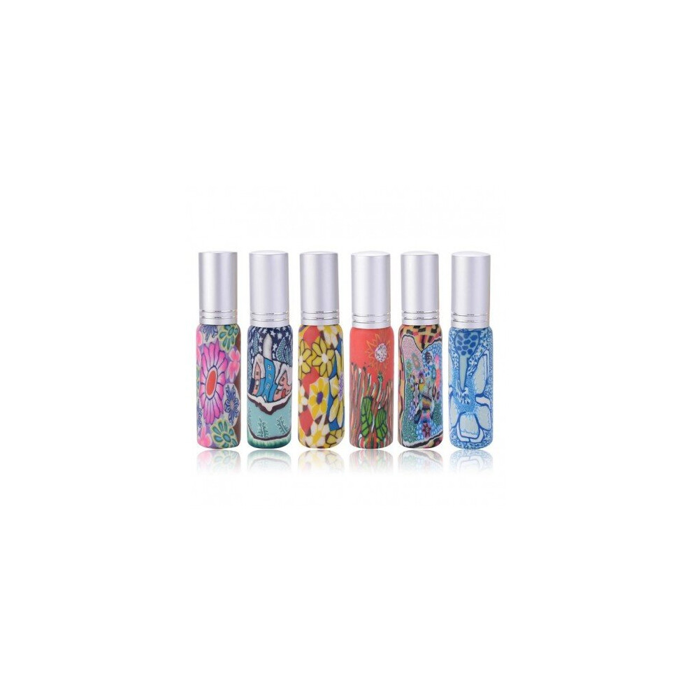 Watanablemarket 10Ml Colorful Mini Empty Printed Glass Atomizer Bottle Perfume Mini Cosmetic Cosmetic Sprayer Makeup Container