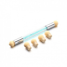 Nail ArtSet Glitter Powder Picking Dotting Gradient Pen Brush + 6 Sponge Nail Art Tools 2017n28
