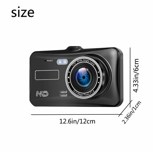 4" Car Camera Recorder Dual Front and Rear HD 1080P Dash Cam Night Vision 2