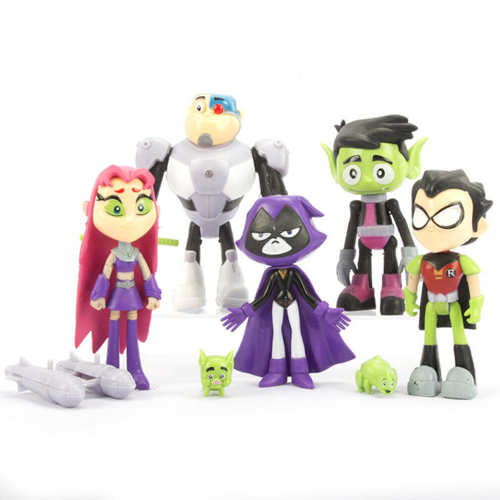 Eastvaps 7Pcs Teen Titans Figure Toy Collection Model Kids Gift