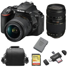Nikon D5600 Af-P 18-55Mm+Tamron Af70-300Mm+64Gcard+Bag+En-El14A+Reader
