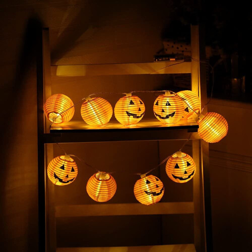 Halloween String Lights | 10 Led Pumpkin Lanterns 2