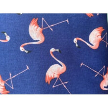 Fat Quarter Pink Flamingos On Navy Sevenberry 100% Cotton Quilting Fabric
