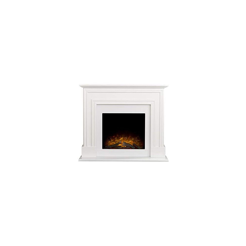 Adam Sandwell Electric Fireplace Suite in Pure White, 44 Inch