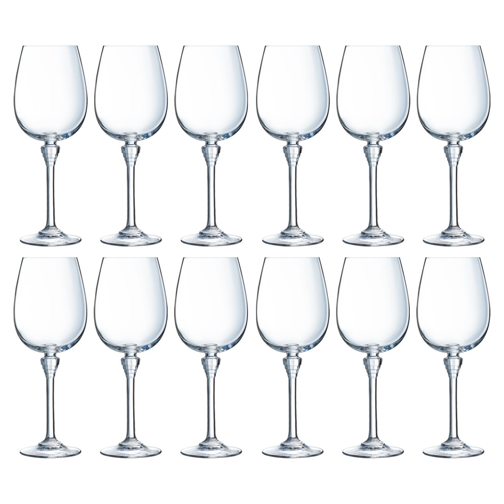 (350Ml, 12) Crystal D'arques Wine Glasses | Clear Stemmed Glasses