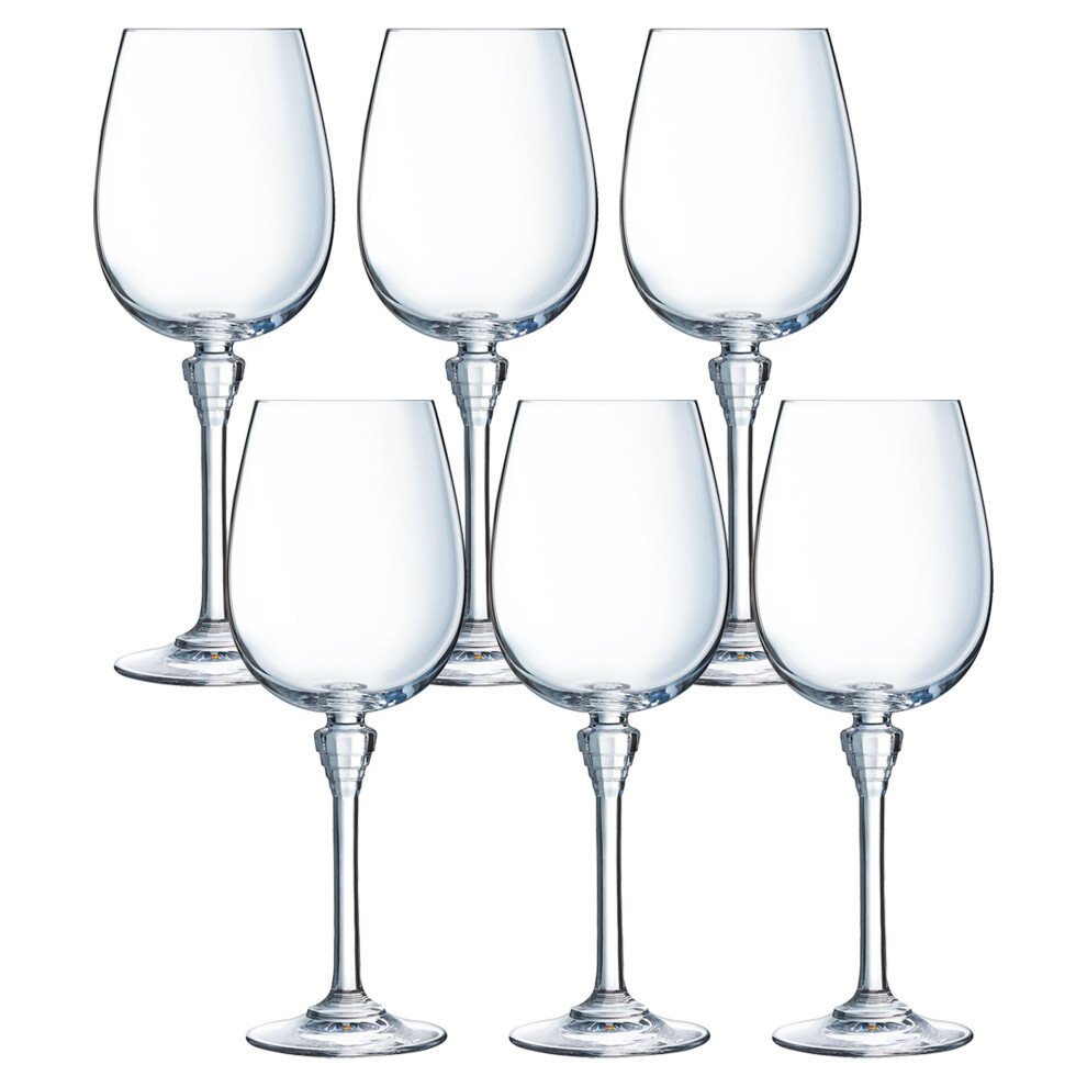 (450Ml, 6) Crystal D'arques Wine Glasses | Clear Stemmed Glasses