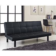 (Black) Comfy Living Brisbane Faux Leather Sofa Bed