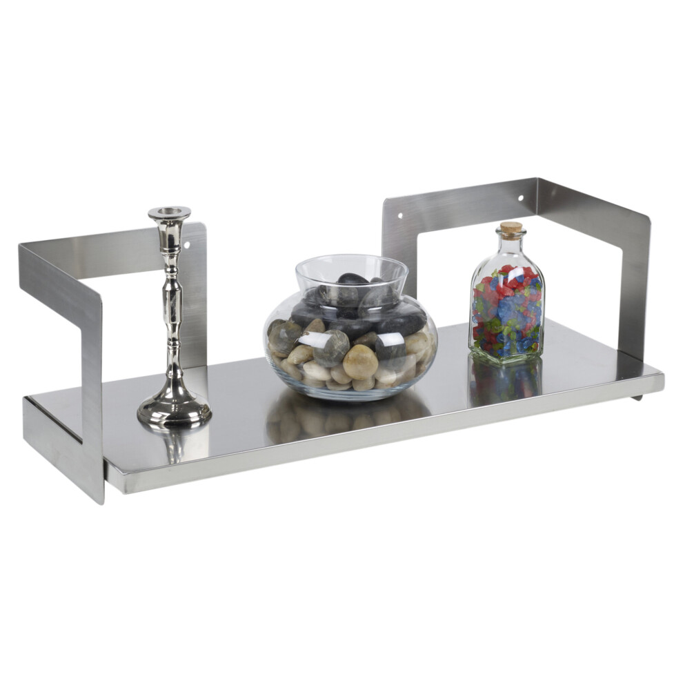 Stainless Steel Shelf | 60X23.5cm Floating Shelves With Wall Brackets 5056333855966