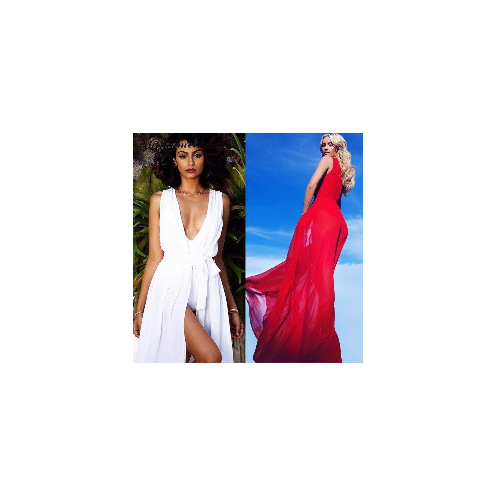 Beach Dress Tunic 2017 Summer Swimwear Cover Ups Long Maxi Bohemia Wrap Dress Vestidos De Playa White Red Bathing Suit-image-OPC-P66HKKN-NEW