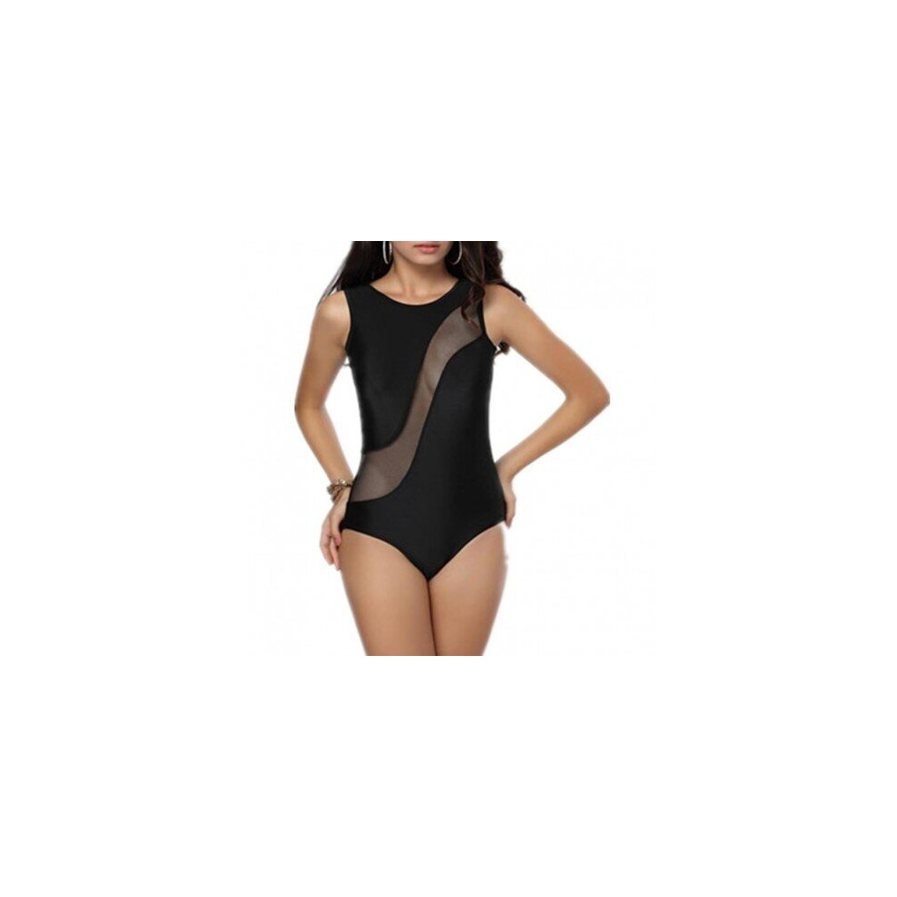 Black Mesh Sexy  Highlight One-piece  swimwear-image-OPC-P66HKNN-NEW
