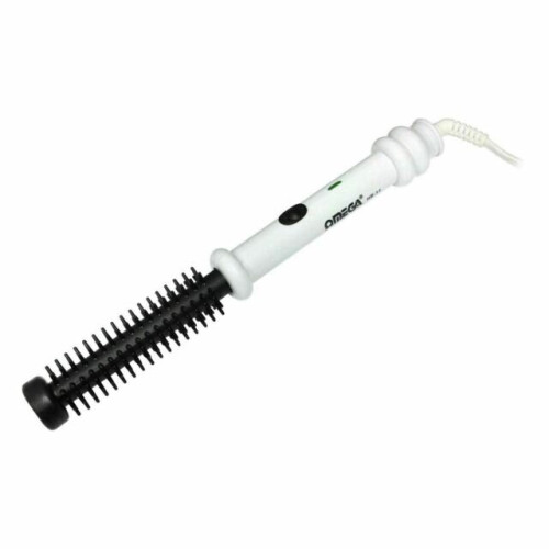 OMEGA Slimline Heated Brush 13mm Slim Barrel - On/Off Switch, Neon Power Indicator, 1.6m Tangle-Free Swivel Cord