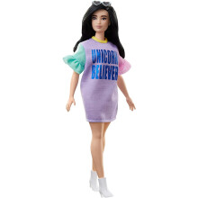 Mattel Barbie Fashionistas Doll 127? with Long Brunette Hair Wearing Unicorn Believer Dress