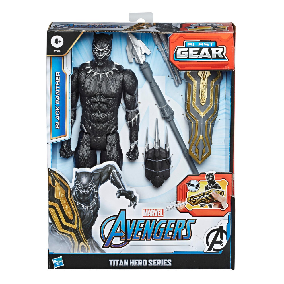 Hasbro Marvel Avengers Titan Hero Blast Gear Black Panther 12" Action Figure