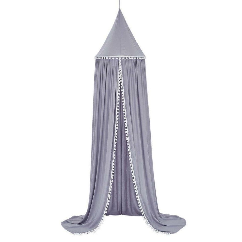 (Grey , Without Stars) Round Ball Children's Bed Canopy Bedcover Mosquito Net Curtain Bedding Dome Tent