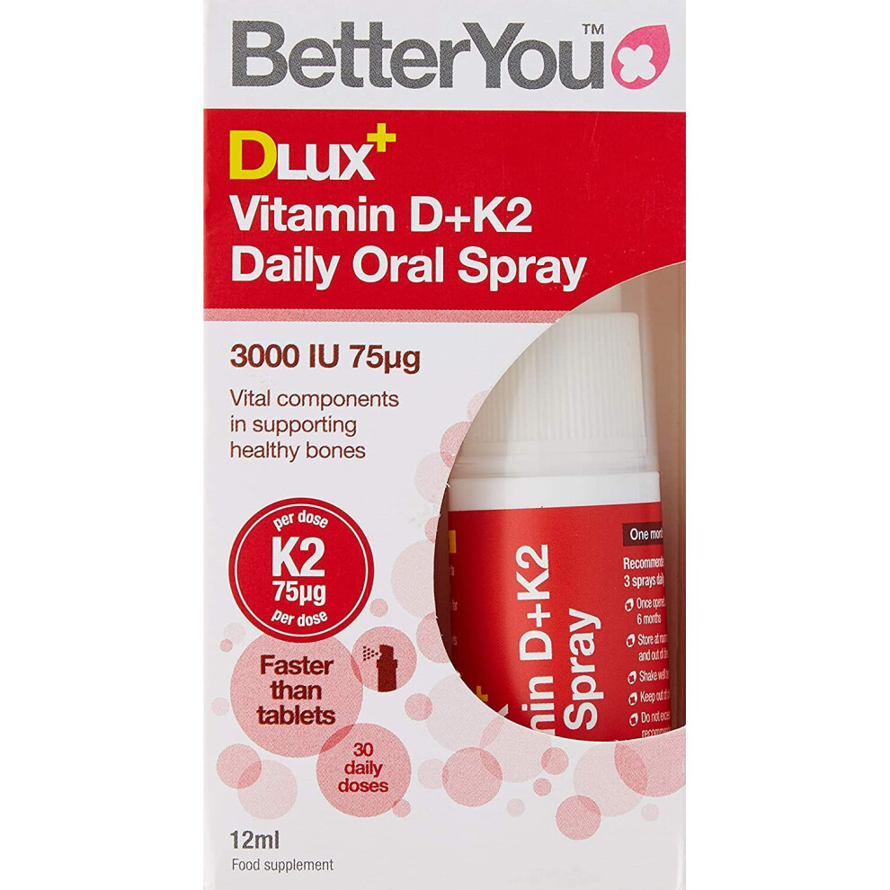 Betteryou Dlux Plus Vitamin D K2 Daily Oral Spray 12 Ml