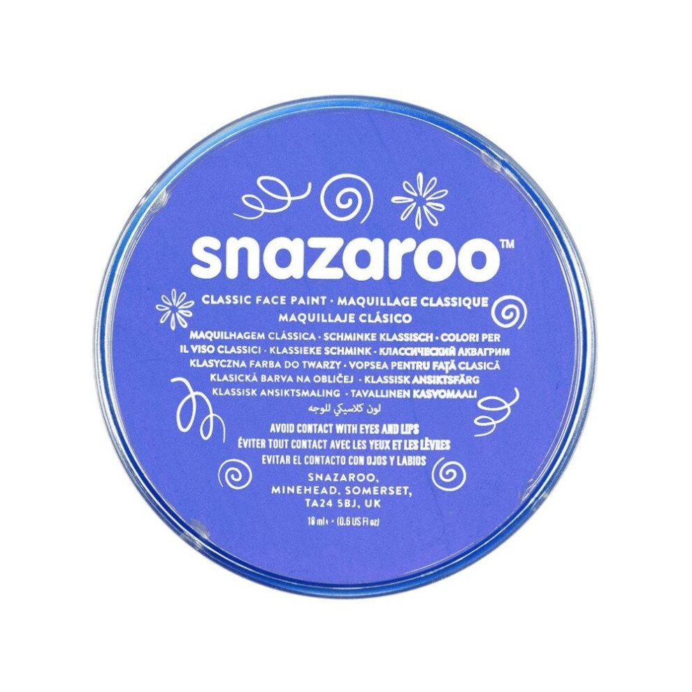 153 Unisex Blue,Multicoloured Snazaroo Face Painting Colours Classic 18Ml Sky Blue