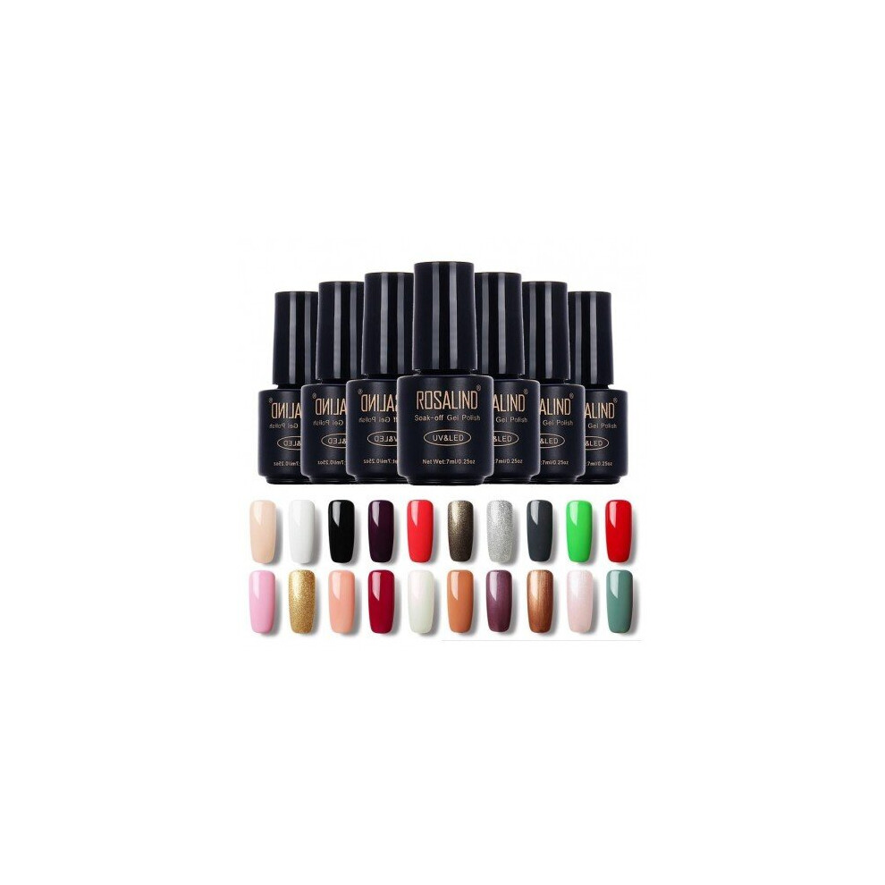 Watanablemarket Pink,Red Rosalind Brand Gel Nail Polish Cosmetics 1Pcs Nail Art Decoration High Quality Wine Red Pink 7Ml Soak Off Uv Led Gel Polish