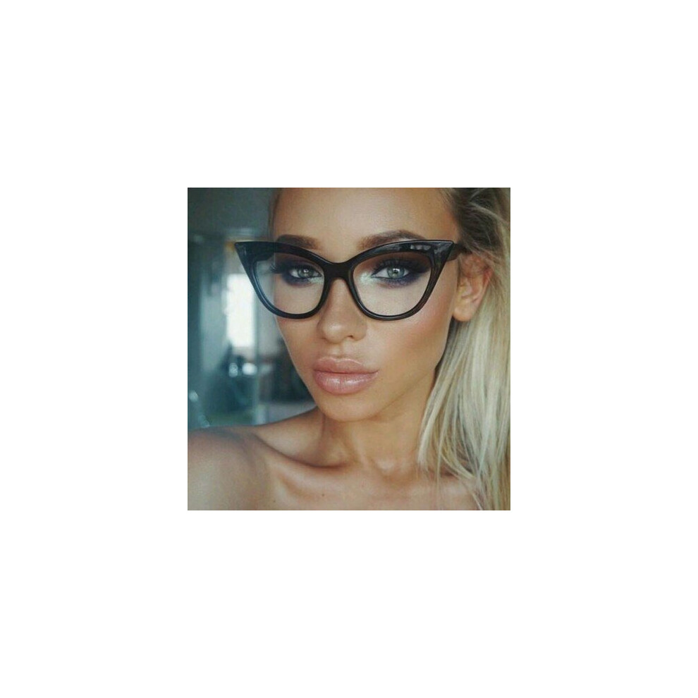 Watanablemarket Fashion Retro Cat Eye Eyewear Frames Optical Brand Design Vintage Cat Eye Eyeglasses Frame Women Clear Black Spectacle Frame