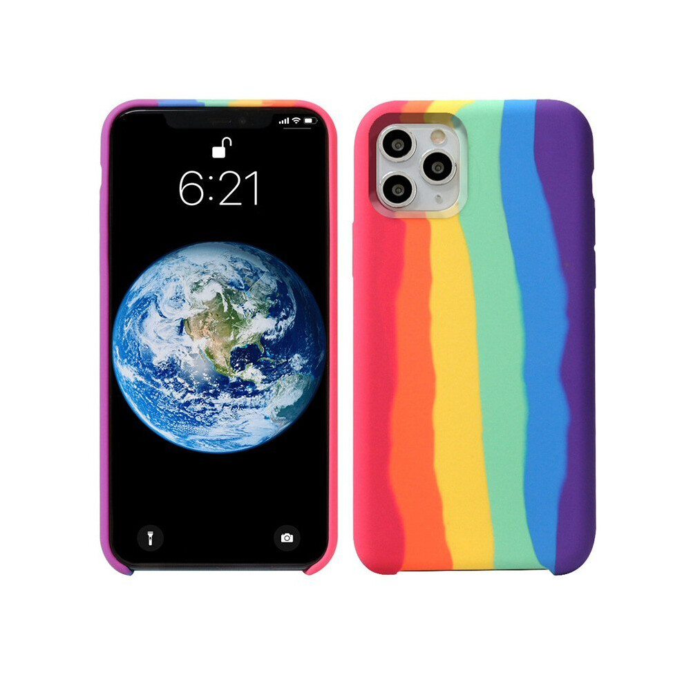For Iphone 11 Pro - Gay Pride Rainbow Liquid Silicone Cover Case Multicoloured 7437135356314