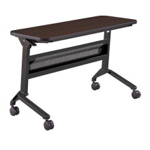 Safco LF1848TSLDCM Flip-N-Go Rectangular Training Table - Black & Mocha - 29 x 48 x 18 in.