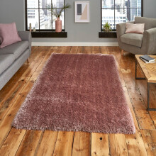 (80x150cm) Montana Shaggy Rugs in Rose Small Large Thick Soft Plain Pile Luxury Mats